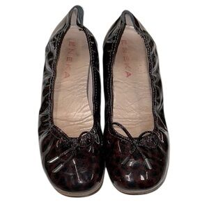 Eneka Women's patent leather animal print Brown Ballet Flats size 40/9